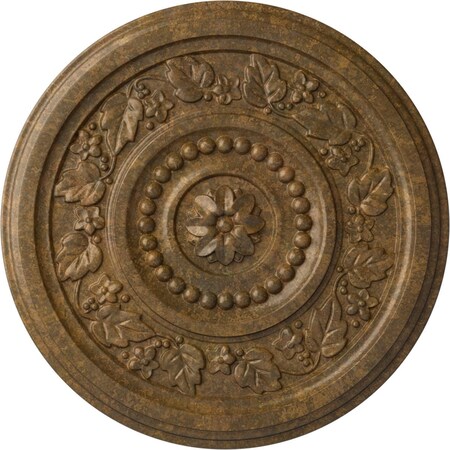 Ekena Millwork Marseille Ceiling Medallion (Fits Canopies up to 4 1/4"), 16 1/8"OD x 5/8"P, Rubbed Bronze CM16MARZS